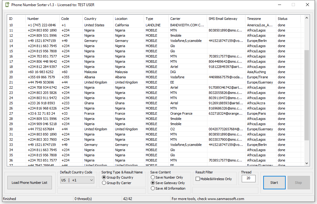 [Original Software] Phone Number Sorter v1.5 SanmaoSoft